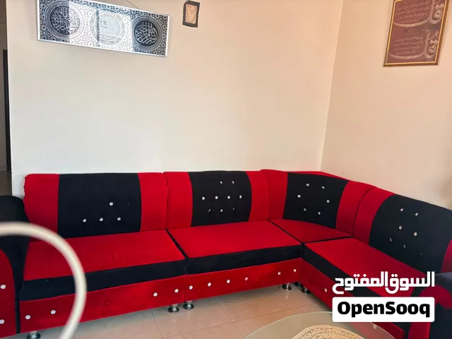 Red and Black L-Shape Corner Sofa / Corner Sofa Set (كنب زاوية / طقم كنب) ....