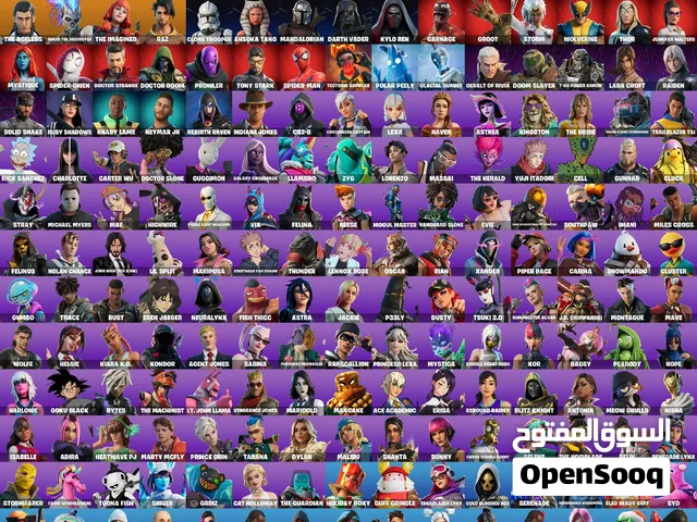 حساب فورتنايت أسطوري لِفل 4505 218 سكن + تسليم فوري مع الإيميل الأساسي