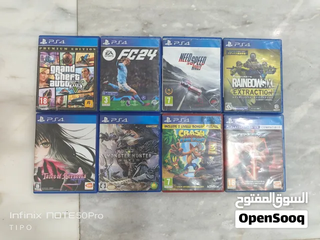 مجموعة العاب PS4 مستعملة العاب جداً نظيفة