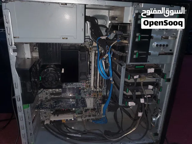 بيع محطة عمل HP Z420 (28TB مكتبة أفلام وأنمي) + شاشة + خازن UPS + منظومة شبكات وميكروتيك
