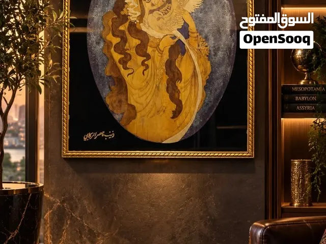 لوحة اسلامية فاخرة (منمنمات)نحت يدوي بلكامل 100%بايدي امهر النحاتين العراقيين قطعة فنية فريدة