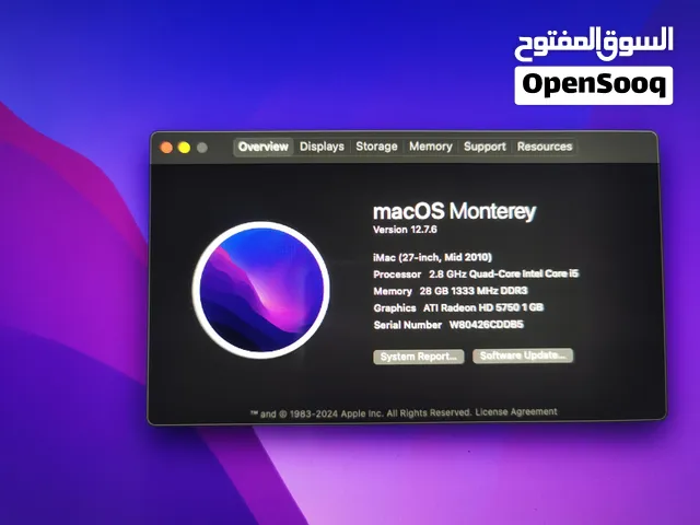 iMac 27 mid 2010 / i5 / 28gb / ssd 480