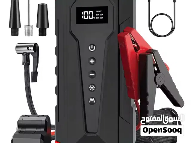 منفاخ + بوربانك لتشغيل السياره شحن موبايل + اضائه بطاريه كبيره بحجم 6000