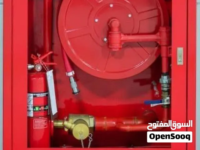حساس حريق حساس دخان طفاية حريق ابواب مقاومة للحريق بكرة حريق ابواب طوارئ نظام انذار الحريق