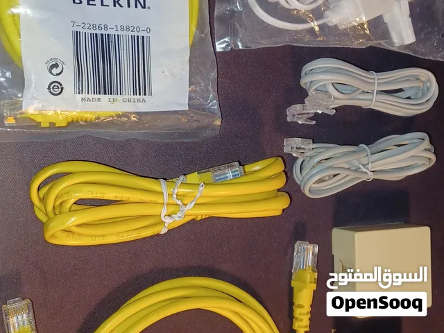 كيبلات ايثرنت ومقابس شبكات وهواتف