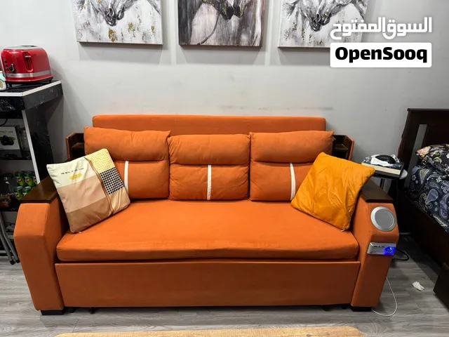 كنبة سرير مودرن 2 في 1 مع بلوتوث وUSB وتخزين – 180 سم