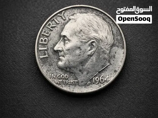 عملة فضية أمريكية أصلية – Roosevelt Dime 1964