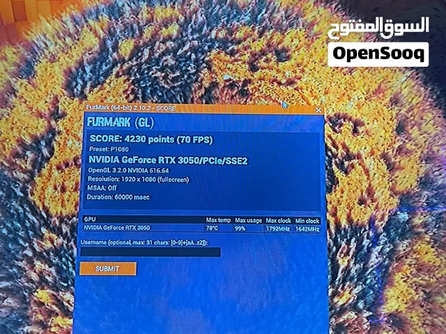 رام 32 gb و كارت شاشة RTX3050 oc