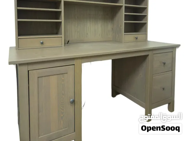 My solid wood desk with hutch — shelves, drawers and cabinet