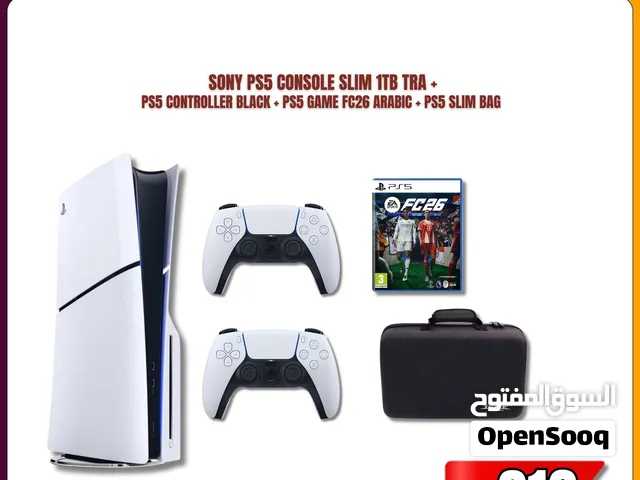 Sony PlayStation 5 Slim 1TB Gaming Bundle with Extra Controller, FC 26 Arabic Edition, and Slim Carr