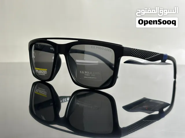 نظارة US POLO اصلية موديل 2026 رجالية باللون الأسود Polarized+ UV Protection فخمة كهدية