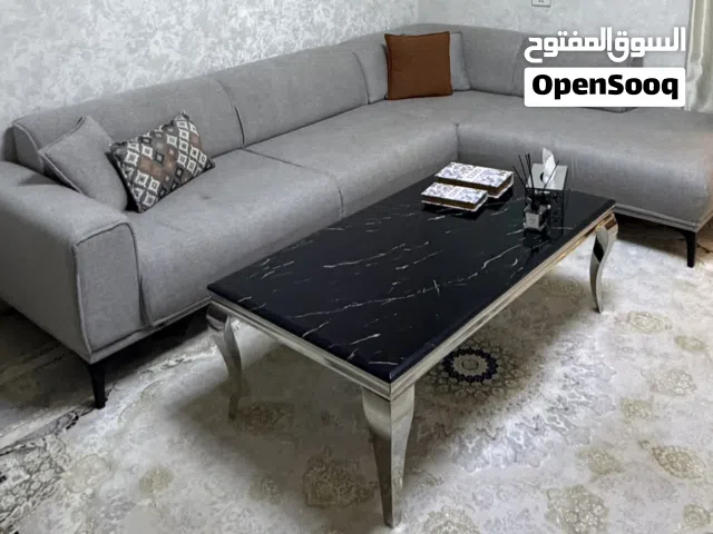 صالون حرف L تركي وطاوله رخام للبيع معا بعض