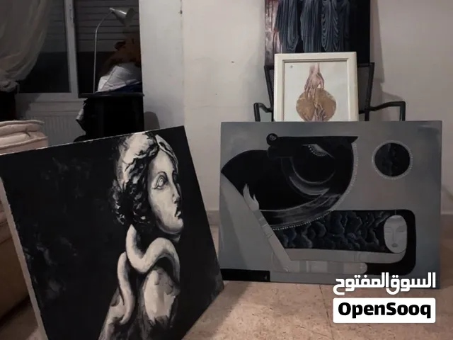 لوحات فنية أصلية مرسومة يدوياً (شغل مرتب ونظيف)