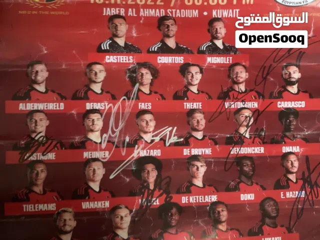 توقيع لاعبي منتخب بلجيكا مع دبوس للملابس شكل منتخب بلجيكا