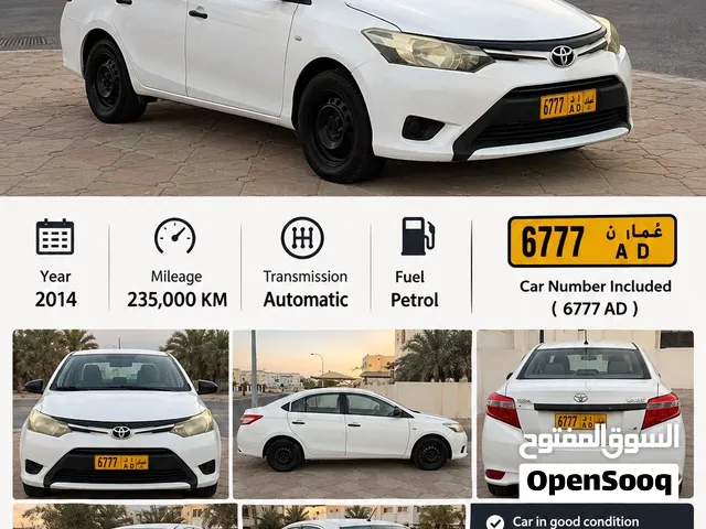 Toyota yaris 2014 with the car number