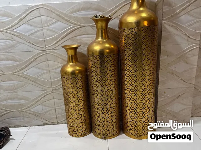 3 Elegant Gold Cut-Out Floor Vase For Decoration Luxury High End