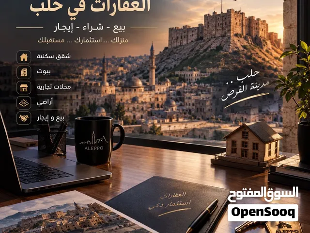 لإيجار شقة سكنية مميزة في حلب بمنطقة الأعظمية (سوق الخضرة القديم تقع في الطابق الرابع