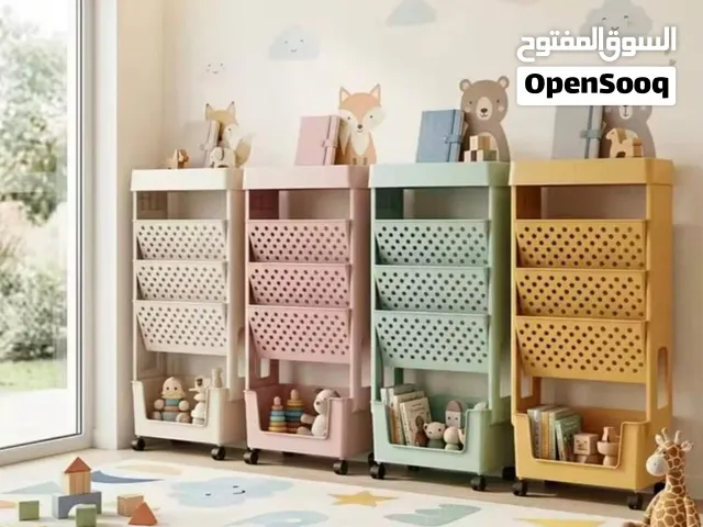 عربة تخزين كتب وأدوات مكتبيه متحركة