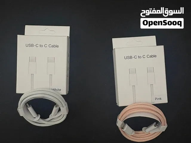 100 شاحن ابل (Type-C) باللون الابيض والزهري
