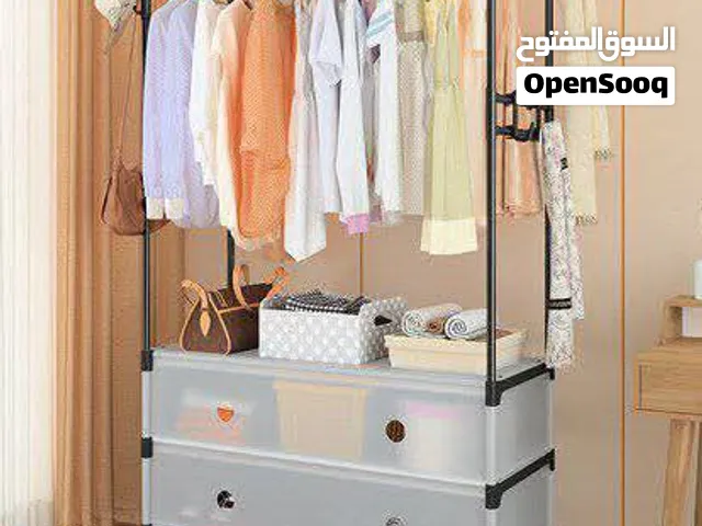 فقط 15دنانير  ستاند ملابس مزدوج مع جوارير موديل جديد وحصري  مقاسات  الارتفاع 175 العرض 83 العمق