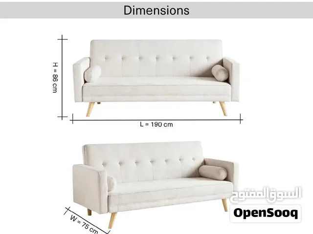 Light beige 3-seater sofa