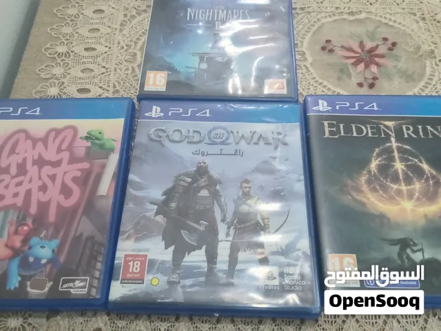 4 أشرطة سوني 4 للبيع تشتغل 100% الألعاب:Elden Ring God of War  Gang Beasts Little NIGHTMARS