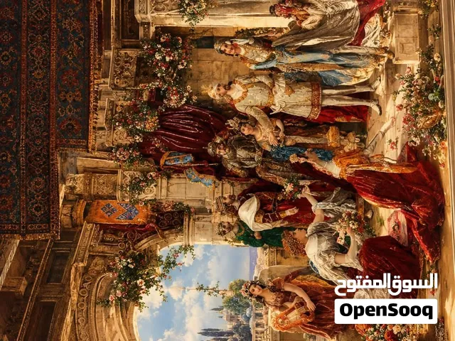 لوحة سجادة يدوية الصنع إيرانية 100% بخيوط الوبر والحريرمنسوج في مشهد بمقاس 150*80