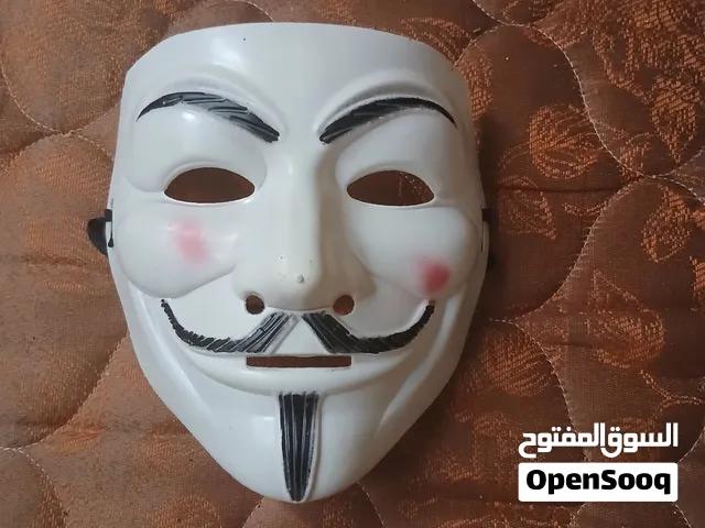 للبيع قناع أنونيموس ( Anonymous) الشهير باللون الأبيض، ممتاز للحفلات التنكرية، التصوير،