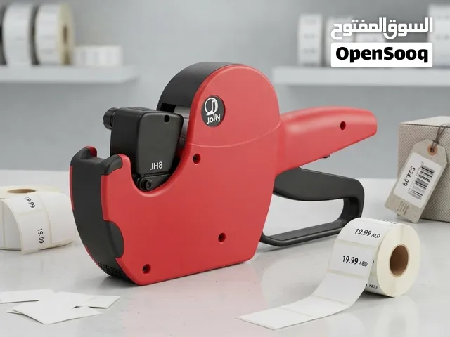 مسدس إيطالي ذو ملصق ،أحمر وأسود اللون ،للصق وطباعة بطاقات الأسعار والملصقات
