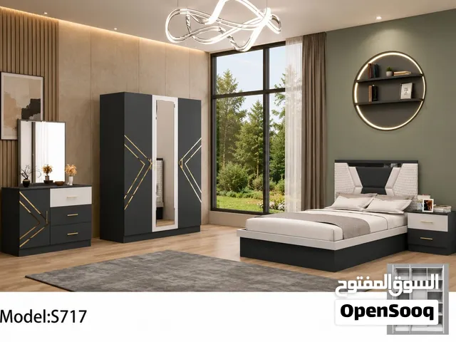 جميع اثاث غرف النوم الفرديه والثنائيه والثلاثيه، طاولات، خزائن ويتوفر التوصيل والتركيب مع الدوشك طبي