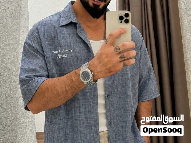 توفر الترند  قميص كات رجالي شبابي أقوى قميص تشوفه عينك  قميص نهاية العالم خامة كتان قطن