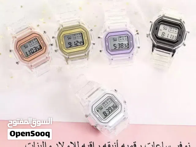 ساعات الرقميه شفافة من جميع الالوان