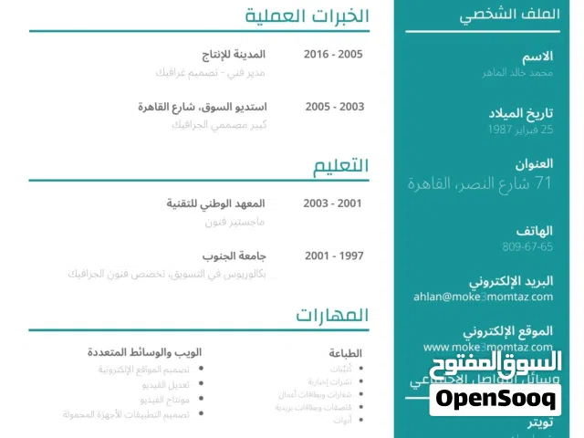 قالب سيرة ذاتية احترافي بسعر مخفض!  الحجم قياسي الماركة غير محددة الموديل 2026