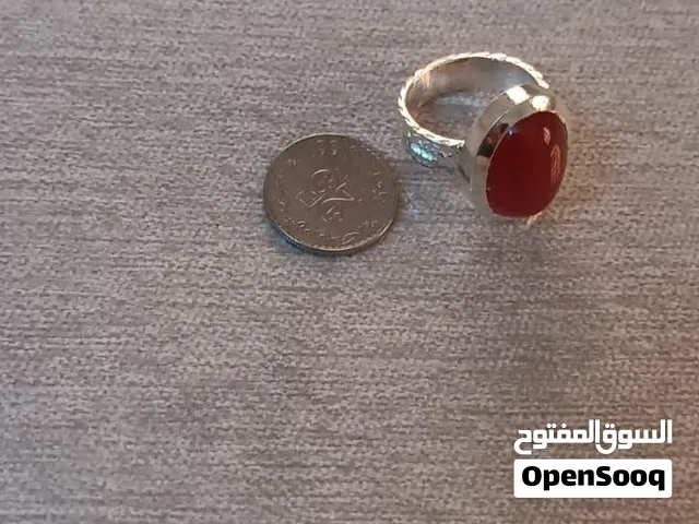 خاتم فضه عقيق يمني