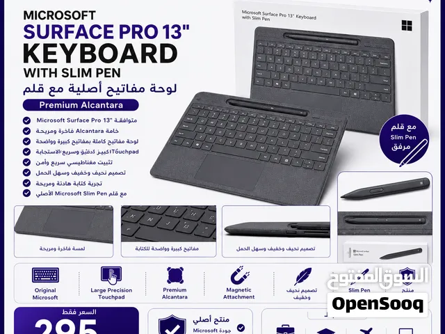 كيبورد Microsoft Surface Pro الأصلي مع Slim Pen Alcantara جديد 295 دينار