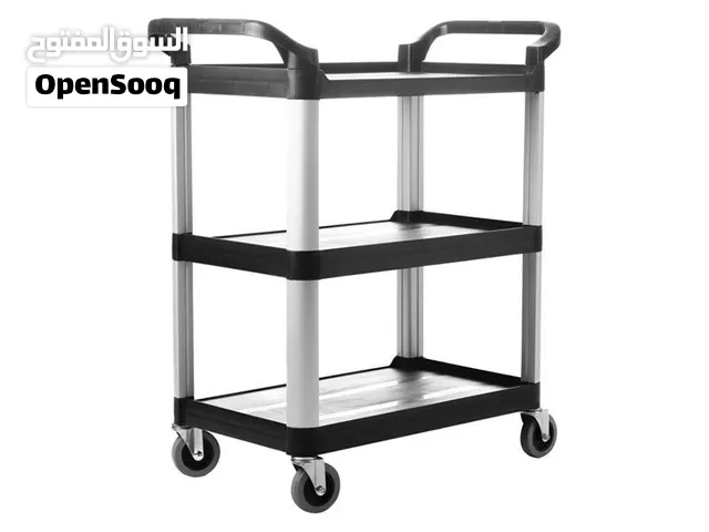 Fiber and aluminum pole catering trolley in stock now with rubber wheels and heavy duty material