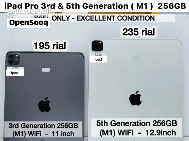 Apple ipad pro 3rd (M1) (11 inch) & 5th generation(12.9 inch) (M1) 256GB ,wifi only - Good condition