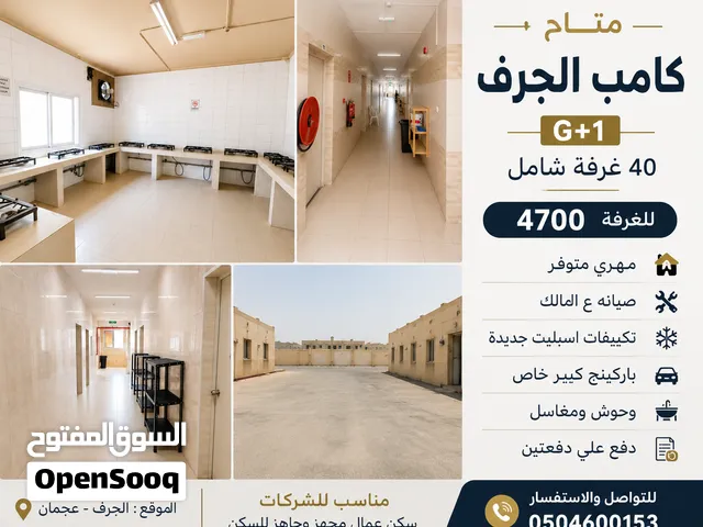 كامب للإيجار السنوي في الجرف عجمان 40 غرفة وحصة MOHRE متوفرة ومتاح كامبات اخري بعجمان وشارقه ودبي