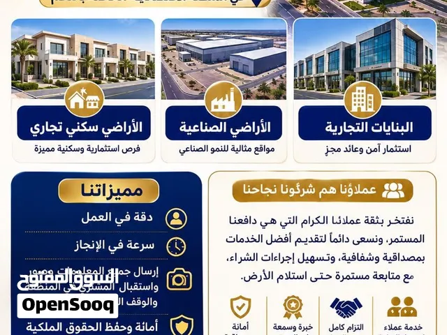 للبيع ارض سكني تجاري الدقم وبنايه تجاري وارضي سكنيه وصناعي