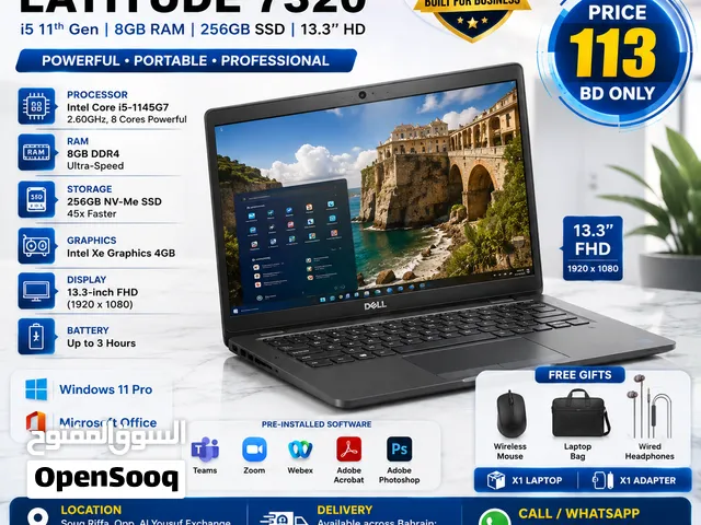 DELL Latitude 7320 i5 11th Gen 8GB/256GB SSD 13.3’’ HD Display 113 BD