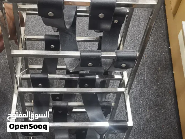 اثنين من رفوف 6 زجاجات فضي اللون، استعمال بسيط للبيع