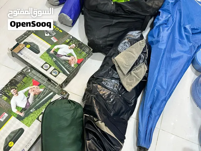عدة تخييم خيمة لشخصين مع فرشة نفخ عدد 1 خيمة لشخص مع فرشة نفخ لشخص عدد 2 شمسية بحر مع قاعدة عدد 1