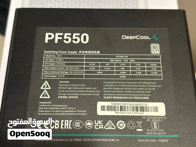 باور سبلاي DeepCool PF550 بحالة الجديد استخدام خفيف جدا (بكرتونه)