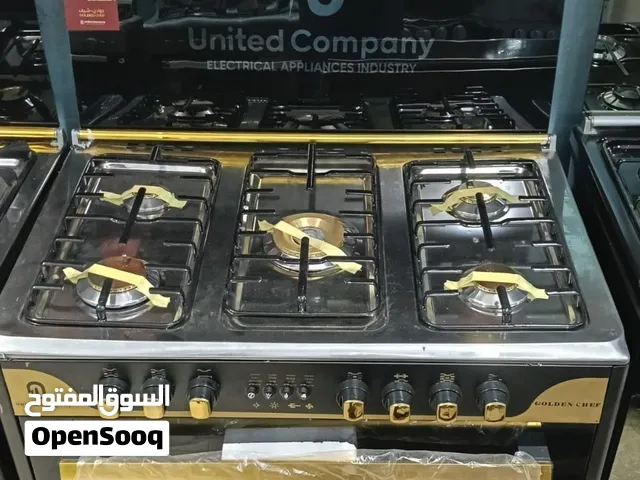 بوتاجاز ماستر شيف 90*60 أسود ذهبي شعلات نحاس ضمان 5 سنين