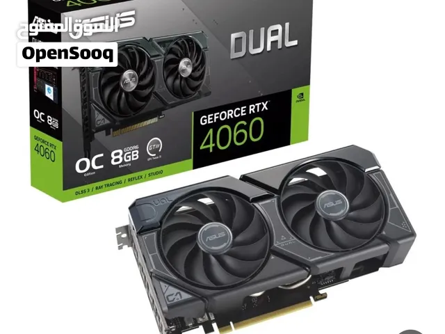 للبيع كرت شاشه قوي نظيف شرط لا حراره ولا كسر سرعه Rtx 4060 asus 8 gb مروحتيين