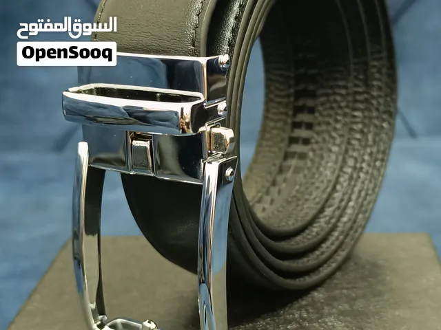 حزام جلد طبيعي بدون ثقوب - نظام قفل أوتوماتيك