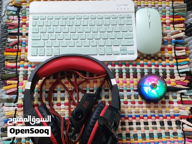 بندل قيمنق وموبايل متکامل (سماعة + كیبورد + ماوس +ماوس باد+ مبردة + هدية سوارين)