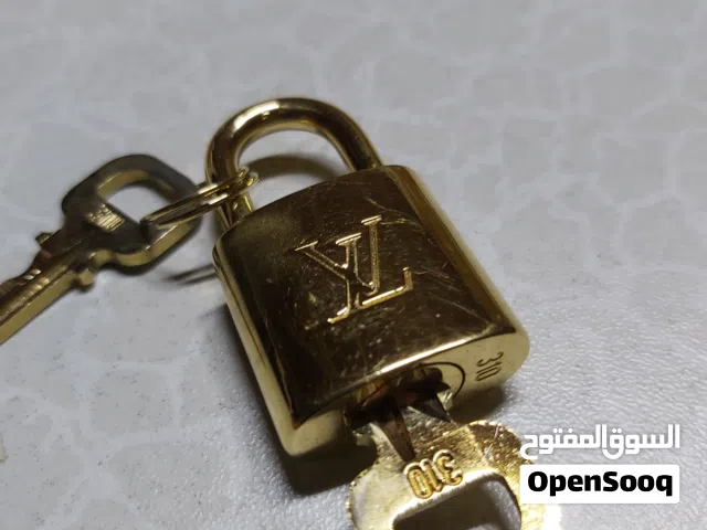 LOUIS VUITTON PadLock Lock & Key Brass Gold Authentic