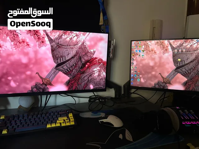 للبيع شاشة قيمنق KOORUI وSamsung مع ماوس Logitech وكيبورد Fantech ويد تحكم