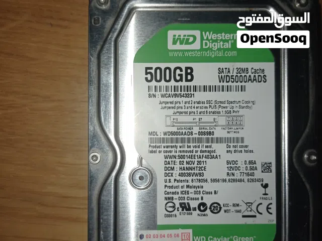 هارد ديسك وسترن ديجيتال 500 جيجا HDD بحالة ممتازة للبيع